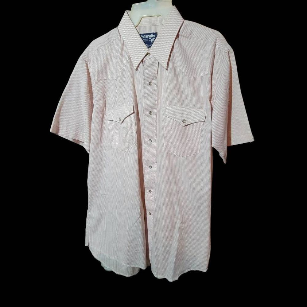 Vintage Wrangler Cowboy Cut X-Long Tails Pearl Snap Western Shirt. Size 17
